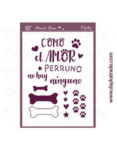 Stencil frase perros A4 dayka
