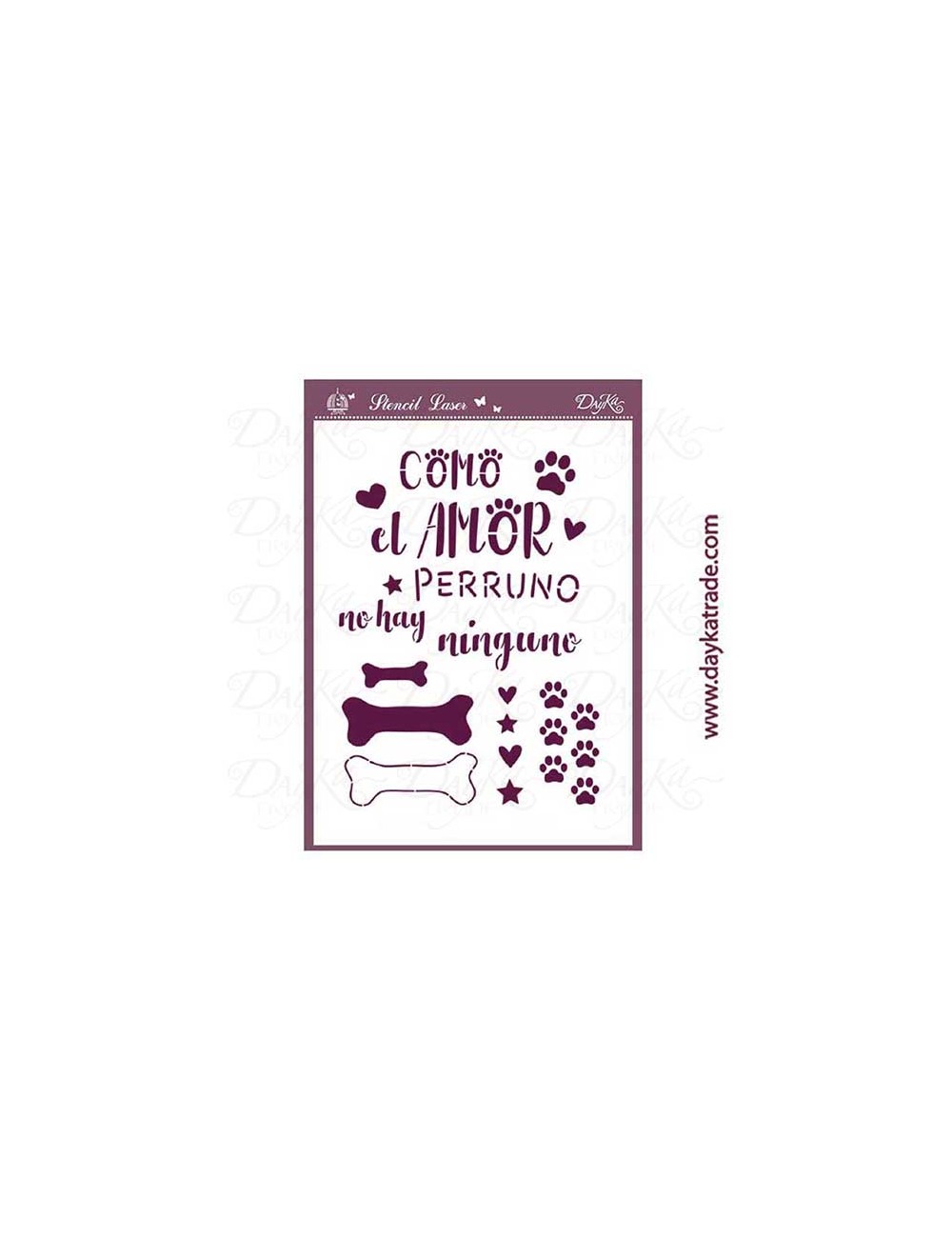 Stencil frase perros A4 dayka