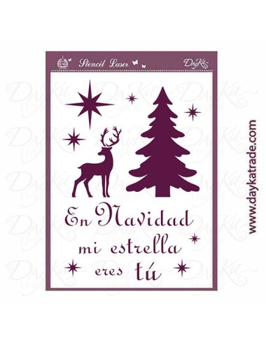 Stencil Navidad abeto y reno
