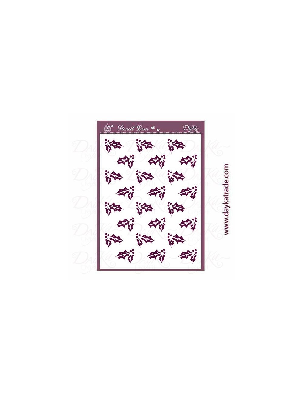 Stencil Navidad acebo ramas