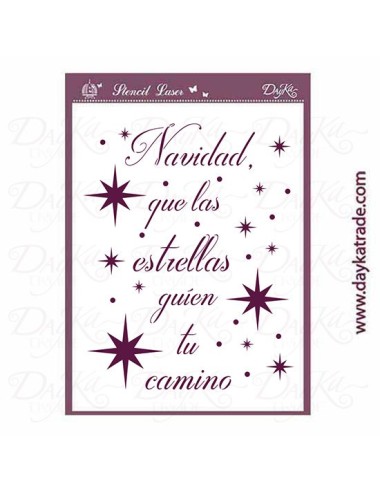 Stencil Navidad estrellas con mensaje
