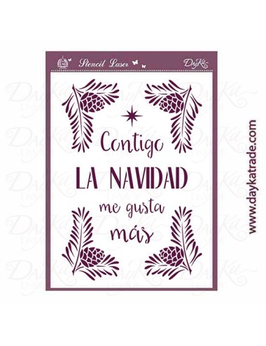 Stencil Navidad ramas y piñas