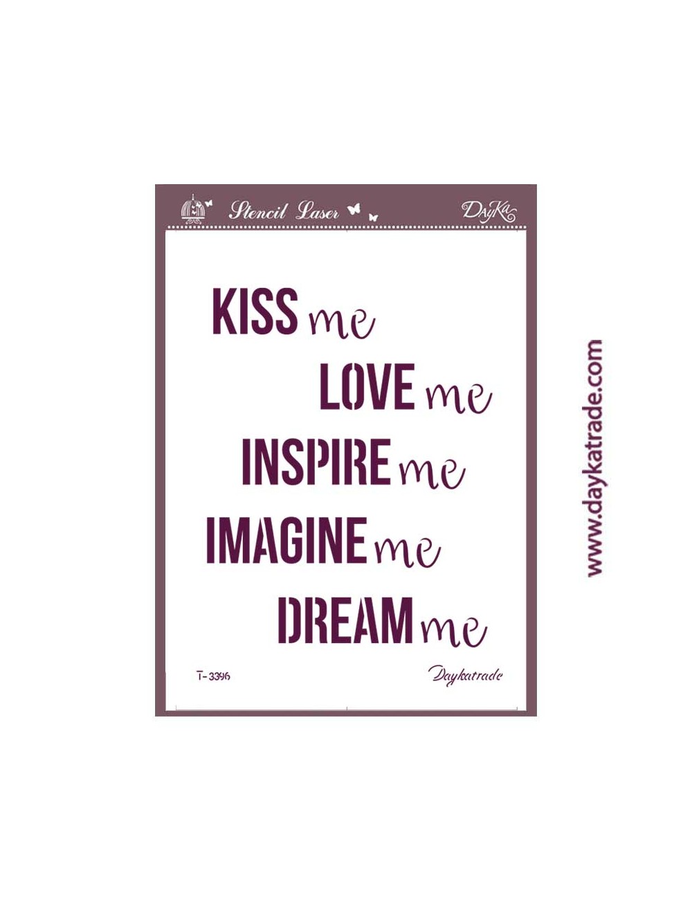Stencil texto kiss me, love me...