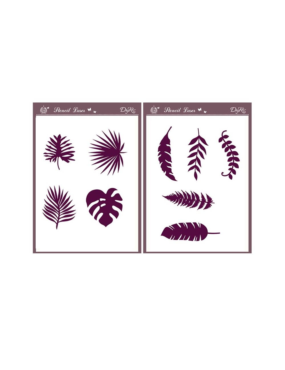 Stencil ud de A3 topical hojas dayka