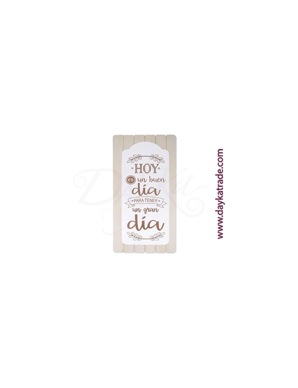 Tabla con mensaje "hoy es un buen día para tener un gran día" sobreTabla rayada