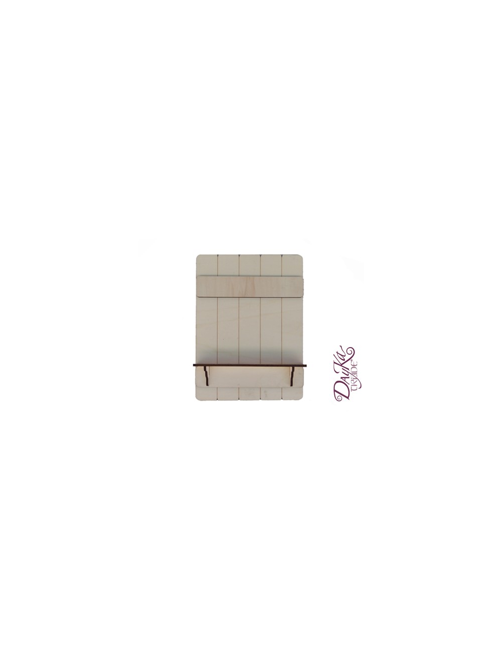 Tabla con repisa de madera