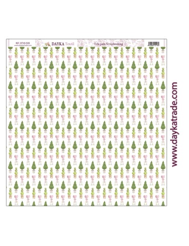 Tela para scrapbooking - árboles Comunión