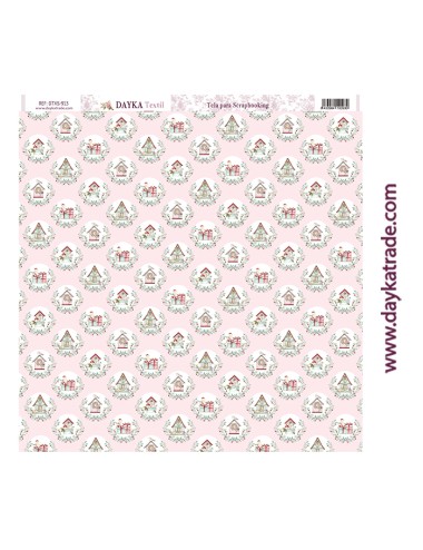 Tela para scrapbooking - casitas Navidad