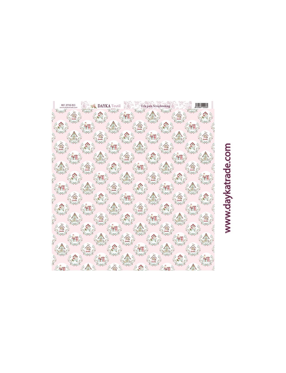 Tela para scrapbooking - casitas Navidad