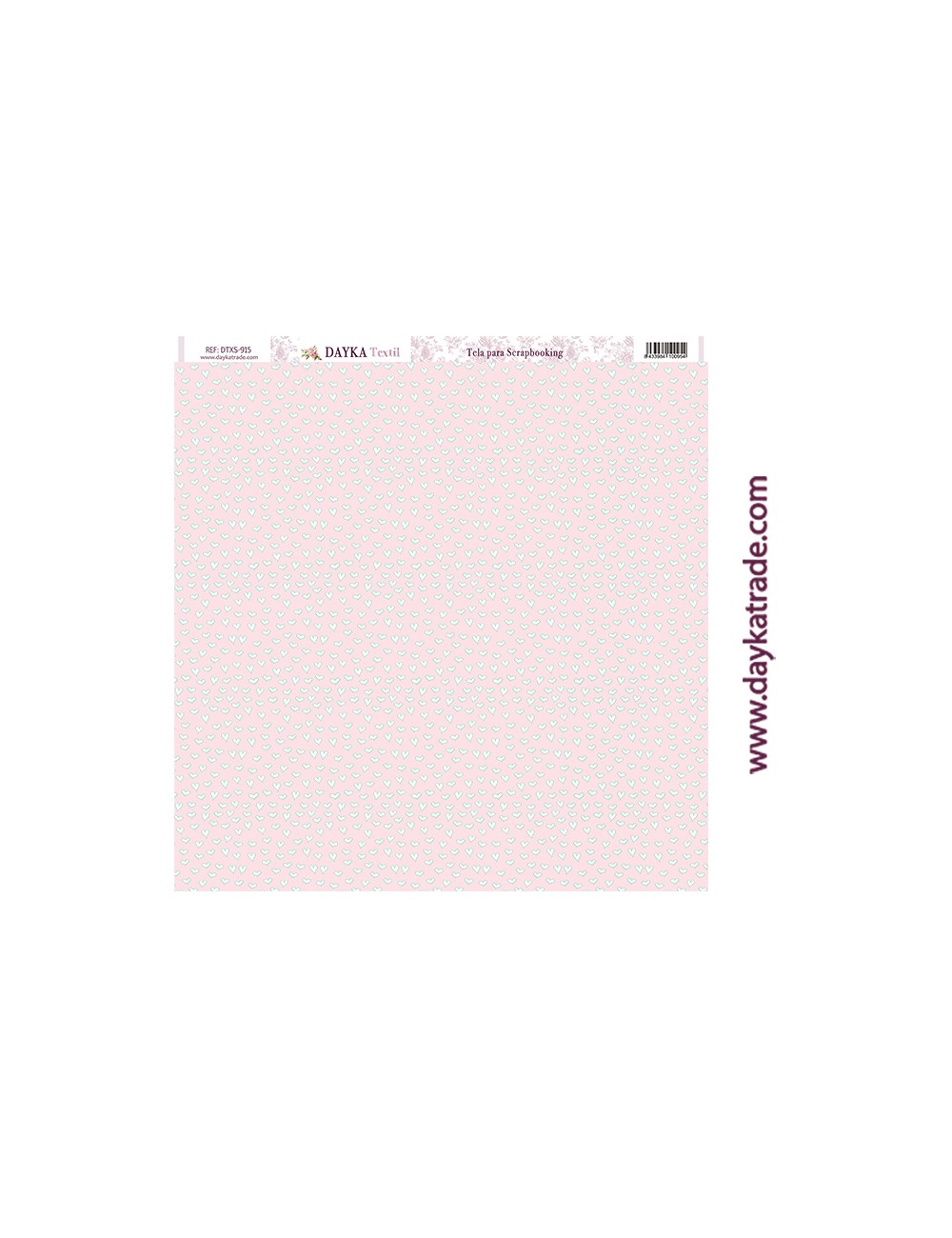 Tela para scrapbooking - corazónes rosas