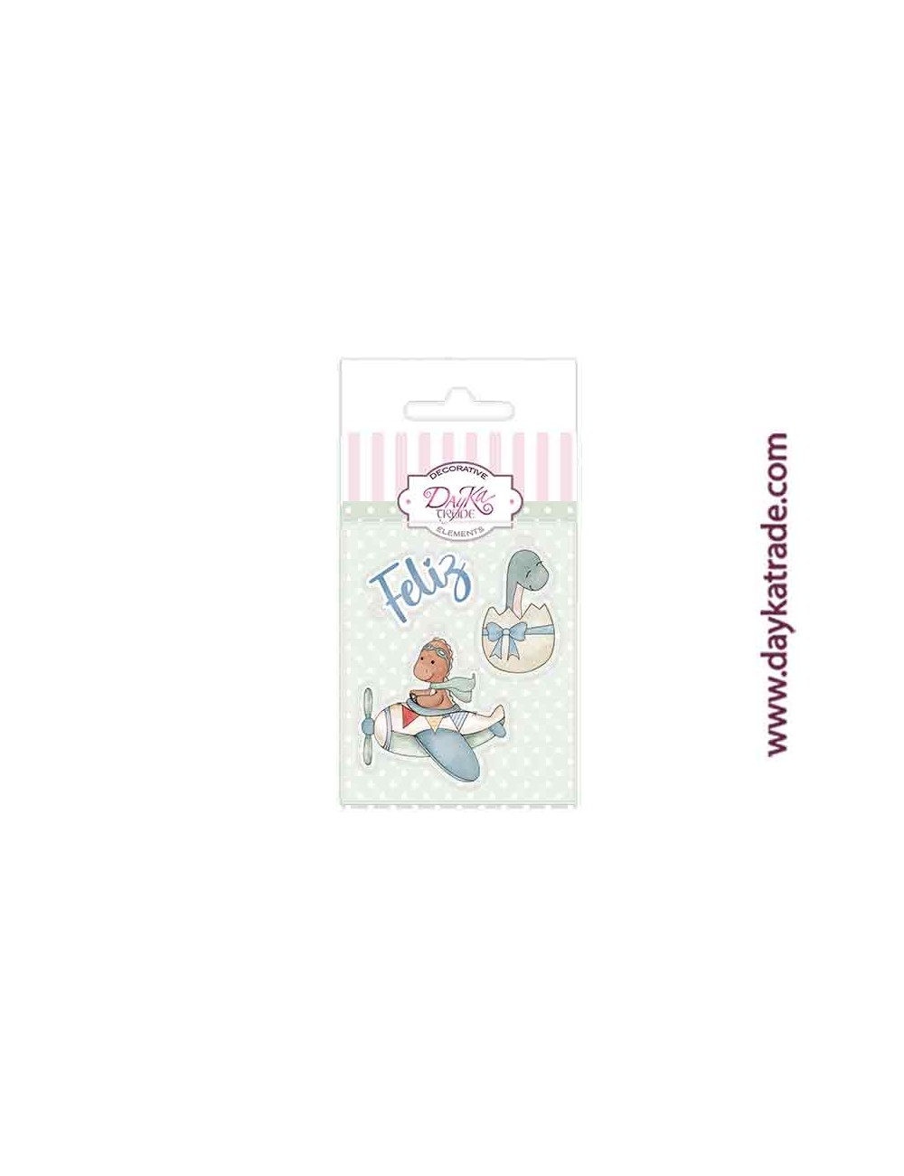 Charm de metacrilato decorativo  colección de bebé con dinosaurios "Puro Amor azules" dayka
