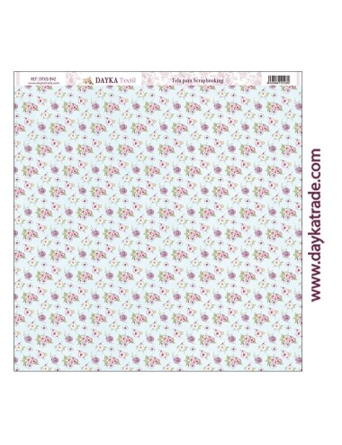 Tela para scrapbooking - flores rosas y violetas