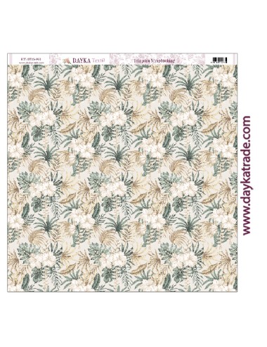 Tela para scrapbooking - flores tropicales