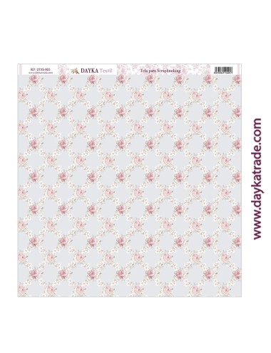 Tela para scrapbooking - flores vintage celosía
