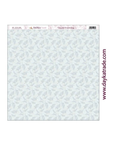 Tela para scrapbooking - fondo azul claro hojas