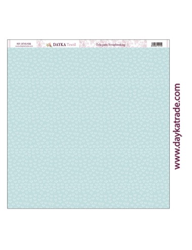 Tela para scrapbooking - fondo azul con corazónes