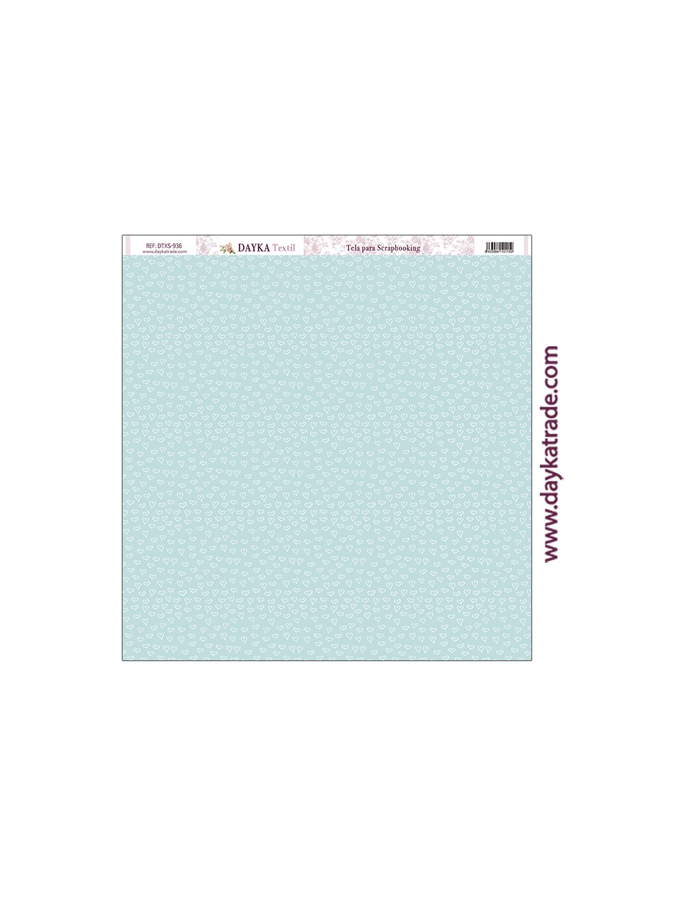 Tela para scrapbooking - fondo azul con corazónes