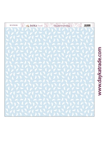 Tela para scrapbooking - fondo azul con pies