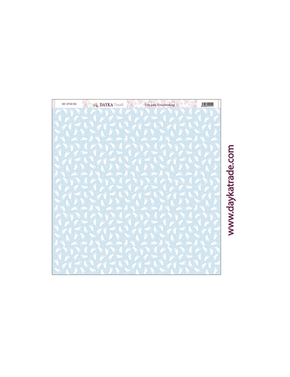 Tela para scrapbooking - fondo azul con pies