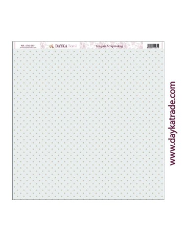 Tela para scrapbooking - fondo azul con puntos marrones