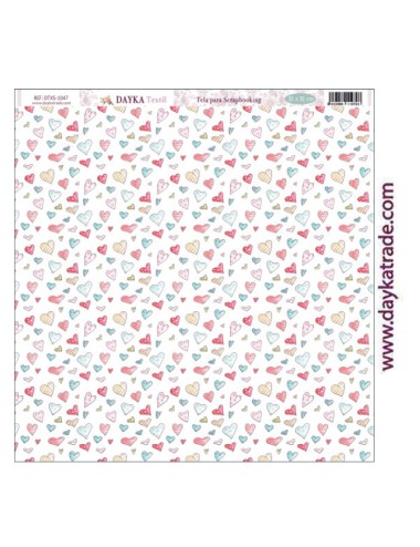 Tela para scrapbooking - fondo corazónes