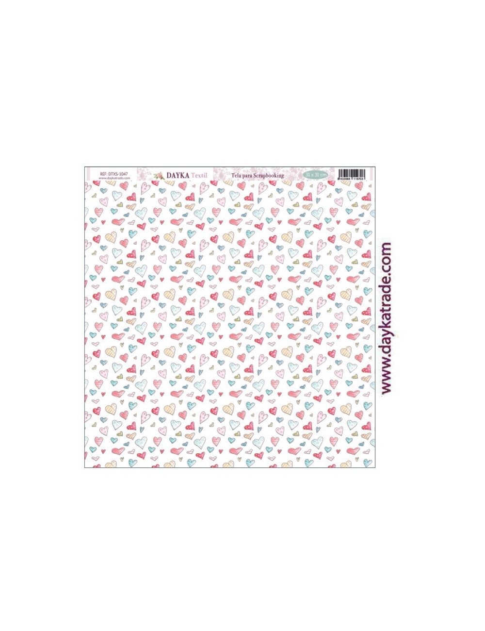 Tela para scrapbooking - fondo corazónes