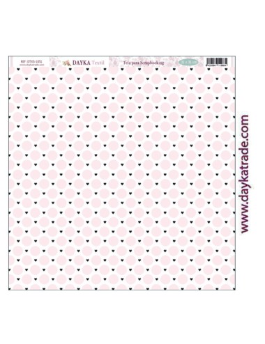 Tela para scrapbooking - fondo corazónes y círculos