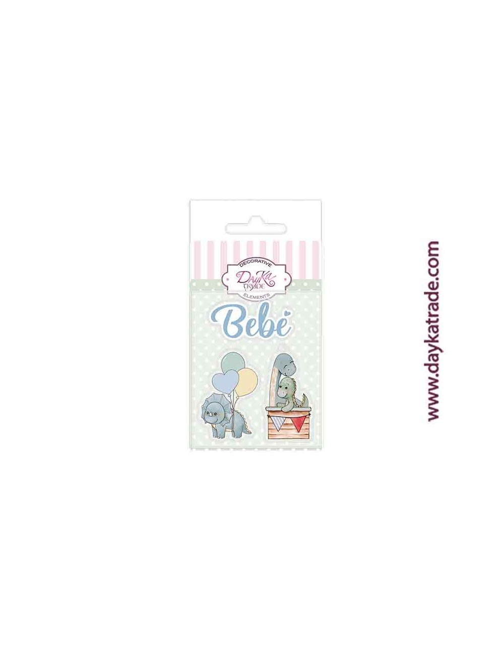 Charm de metacrilato decorativo colección de bebé con dinosaurios "Puro Amor azules" dayka