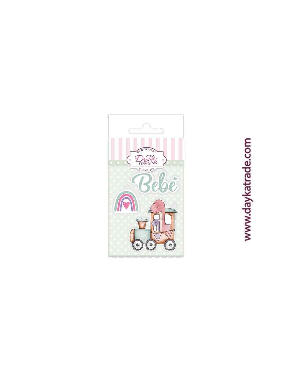 Charm de metacrilato decorativo colección de bebé con dinosaurios "Puro Amor rosas" dayka