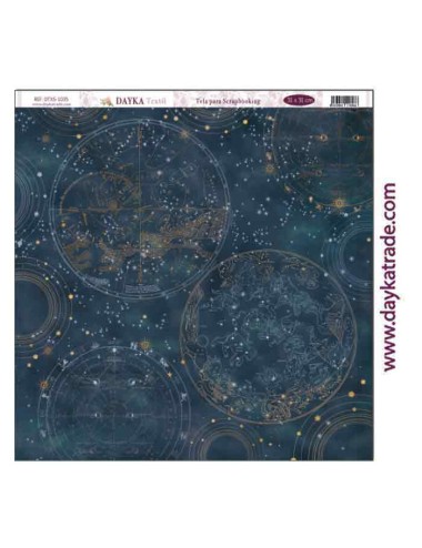 Tela para scrapbooking - fondo galaxia con constelaciones y estrellas