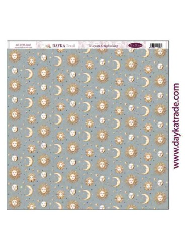 Tela para scrapbooking - fondo lunas y sol