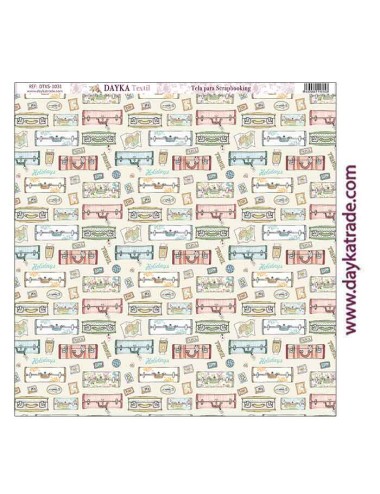 Tela para scrapbooking - fondo maletas