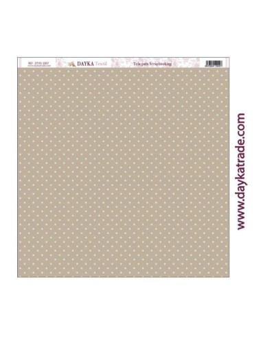Tela para scrapbooking - fondo marrón con puntos azules