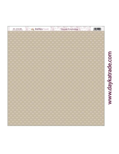 Tela para scrapbooking - fondo marrón con puntos rosas