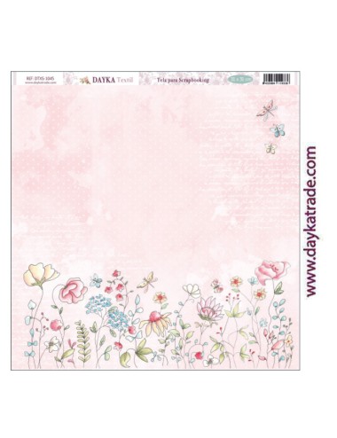 Tela para scrapbooking - fondo paisaje flores