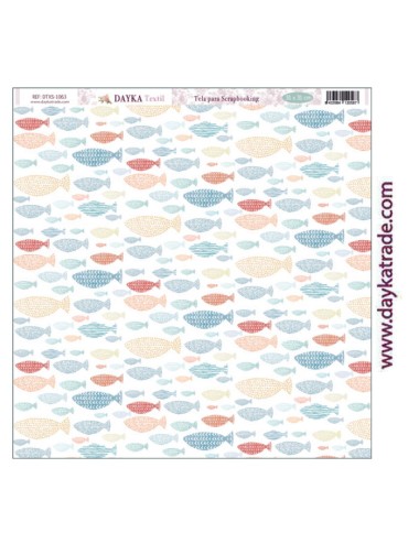 Tela para scrapbooking - fondo peces