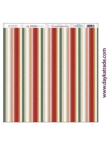 Tela para scrapbooking - fondo rayas colección "Una Navidad de ensueño"