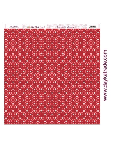 Tela para scrapbooking - fondo rojo con estrellas azules