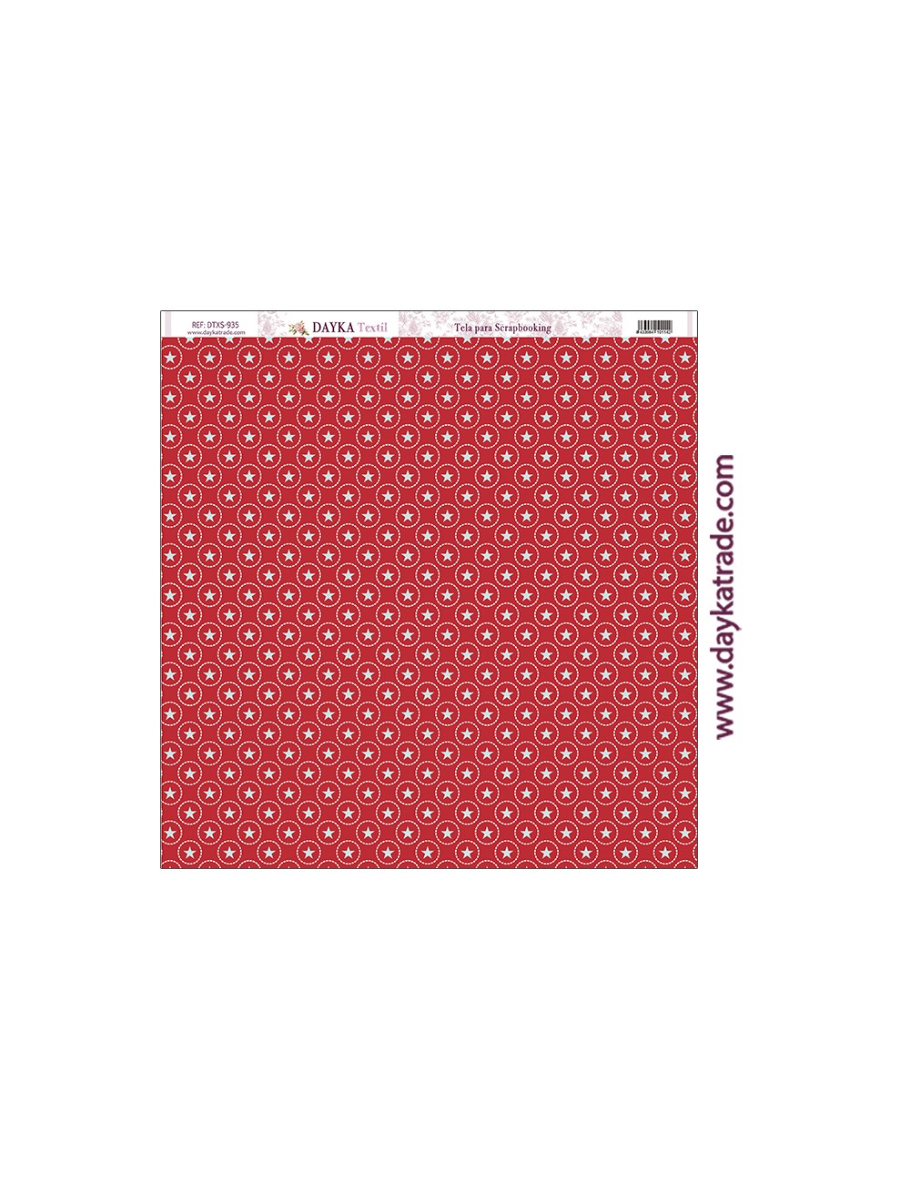 Tela para scrapbooking - fondo rojo con estrellas azules