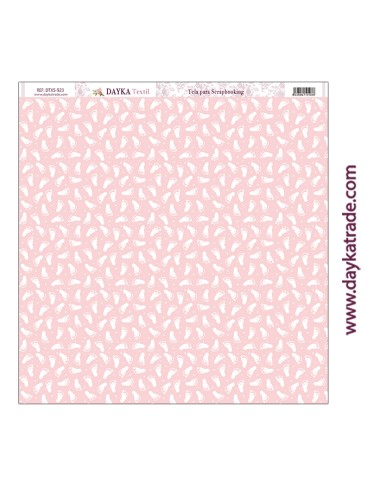 Tela para scrapbooking - fondo rosa con pies