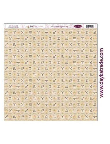 Tela para scrapbooking - fondo símbolos del zodiaco