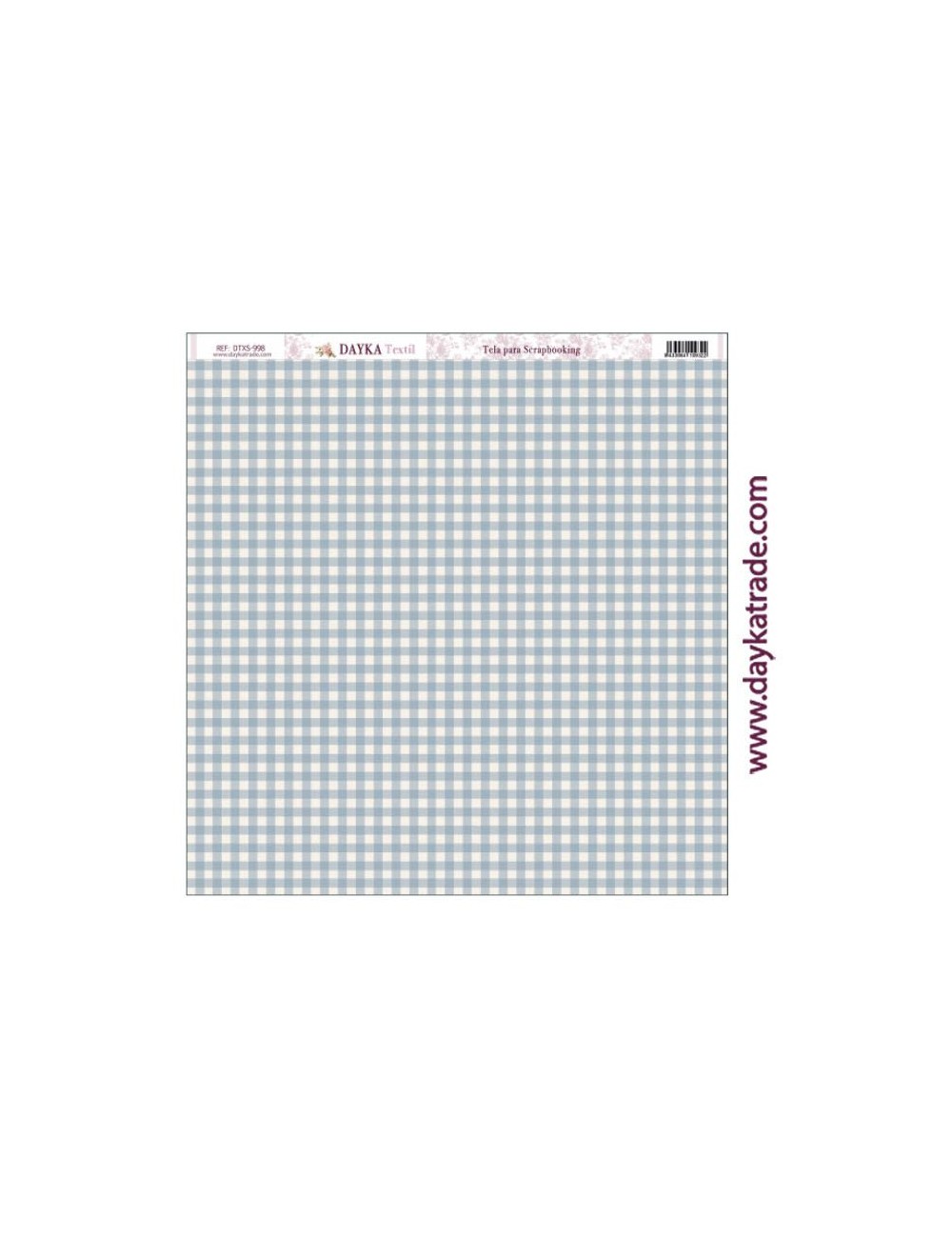 Tela para scrapbooking - fondo vichy azul y beige