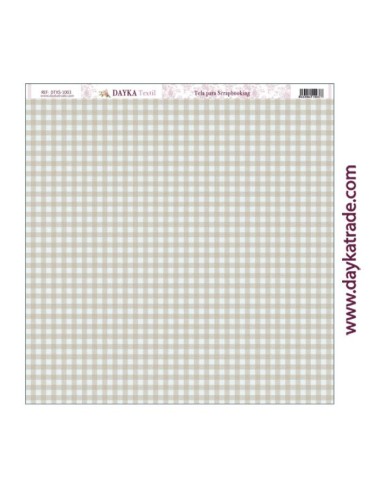 Tela para scrapbooking - fondo vichy marrón y azul claro