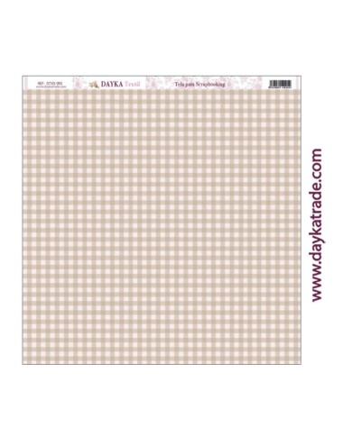 Tela para scrapbooking - fondo vichy marrón y rosa