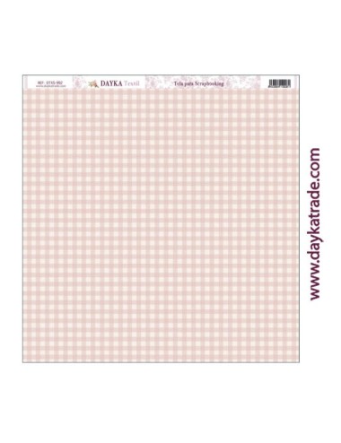 Tela para scrapbooking - fondo vichy rosa y beige