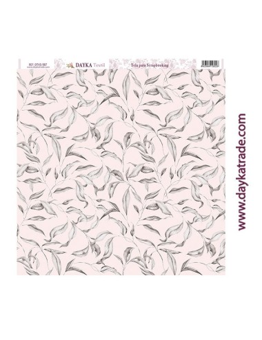 Tela para scrapbooking - hojas vintage rosa empolvado