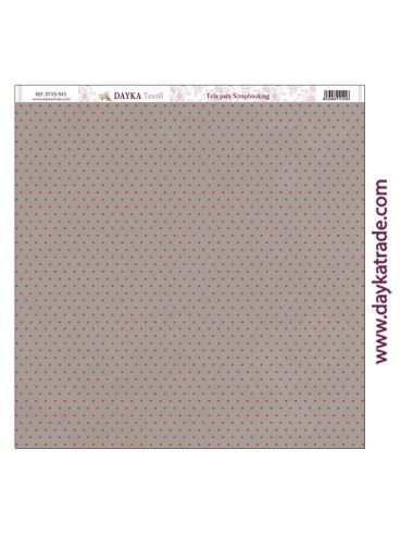 Tela para scrapbooking - lunares burdeos fondo marrón