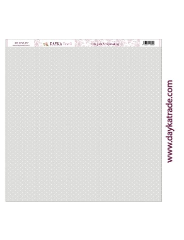 Tela para scrapbooking - lunares fondo gris