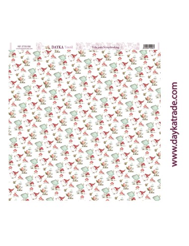 Tela para scrapbooking - Papá Noel con setas