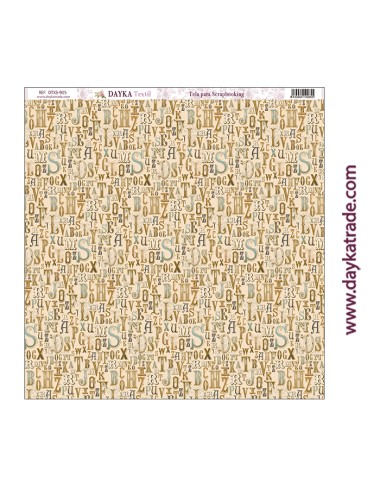 Tela para scrapbooking antique abecedario